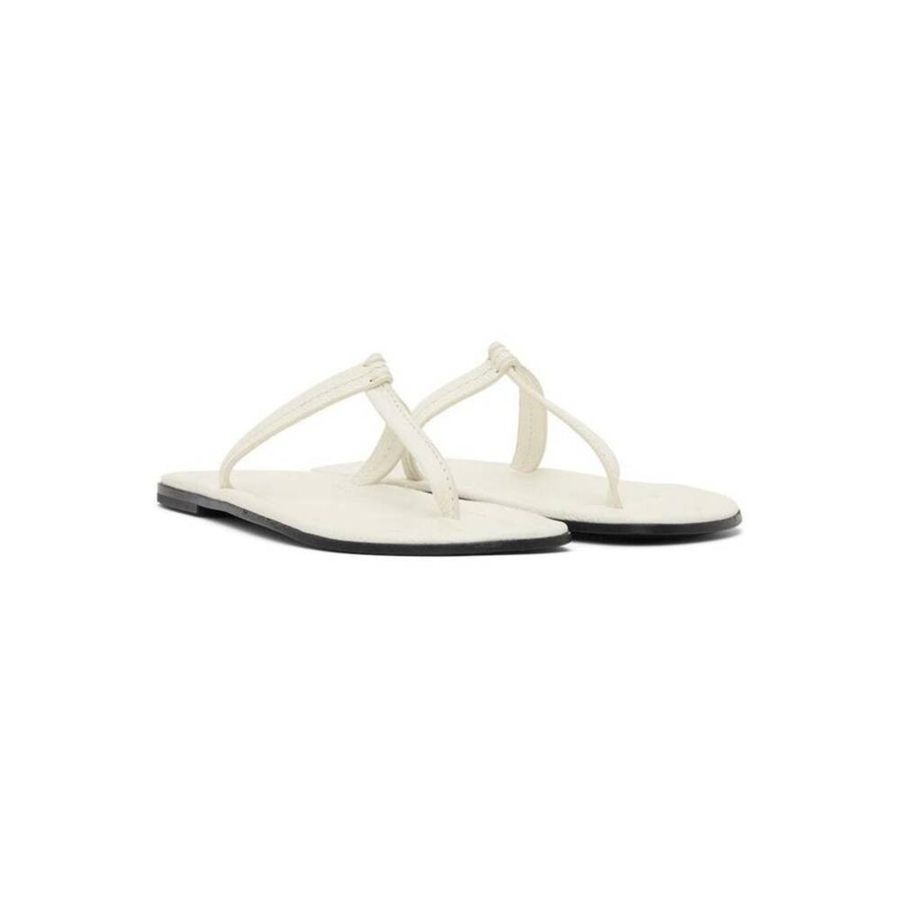 Toteme T Strap Leather Sandals in Off White 37